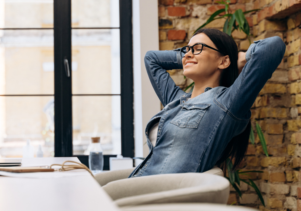 Relaxed business woman
